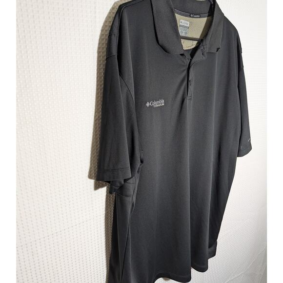 Columbia Titanium XXL Polo Shirt Mens Black Performance Golf Mesh Activewear - Picture 2 of 5